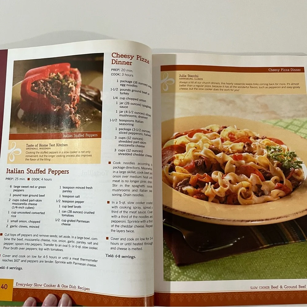 Taste of Home 2009 Slow Cooker & One Dish Recipes Cookbook - Yellow and Red